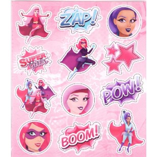 Super Hero Girl Party Favour Stickers x 6